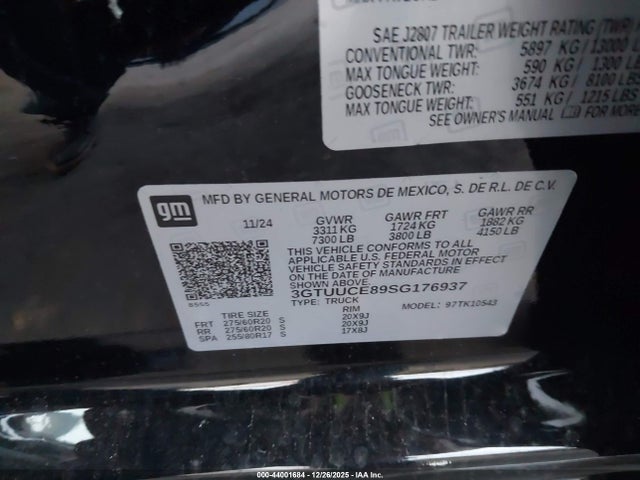 3GTUUCE89SG176937 GMC Sierra 1500 4wd Short Box Elevation With 3sb