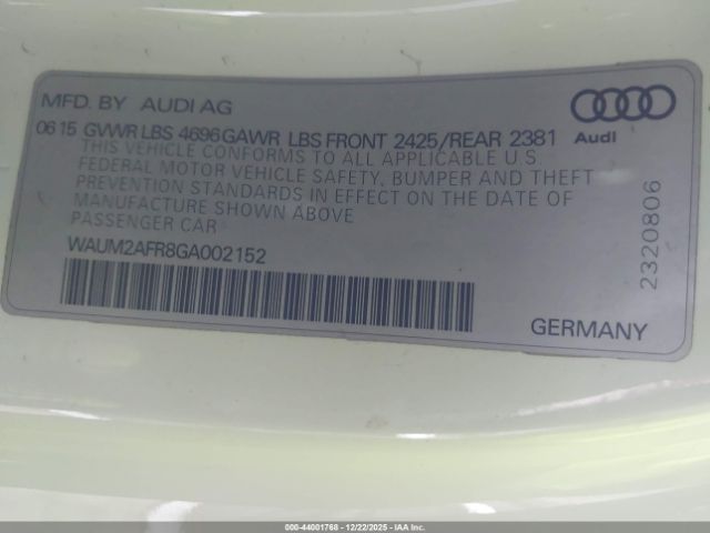 2016 AUDI A5 WAUM2AFR8GA002152 Photo 8