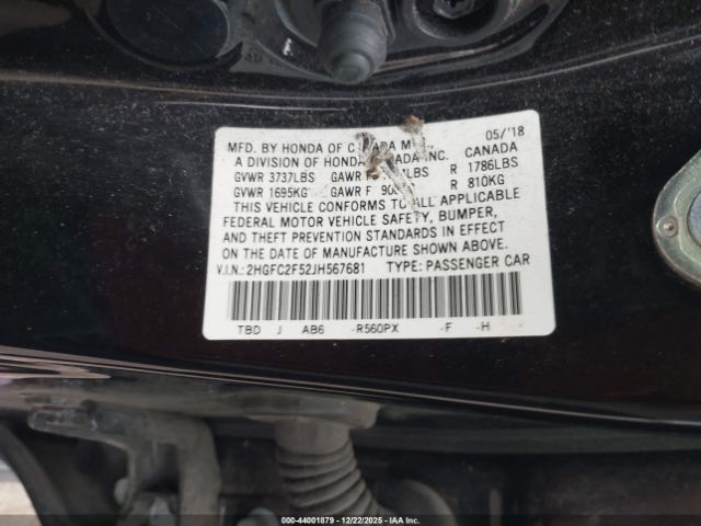 2018 HONDA CIVIC 2HGFC2F52JH567681 Photo 8