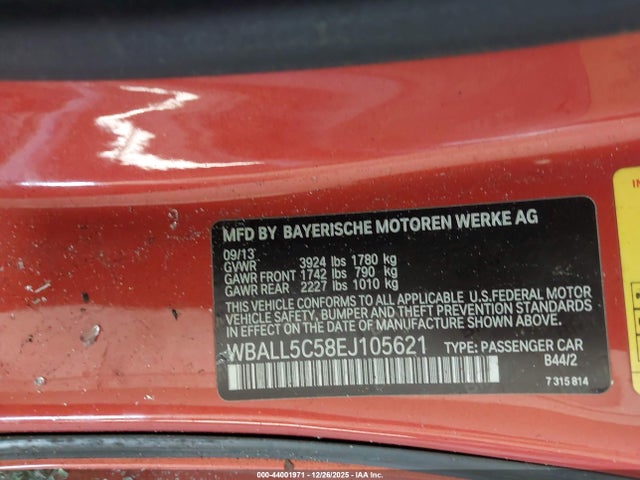 2014 BMW Z4 WBALL5C58EJ105621 Photo 8