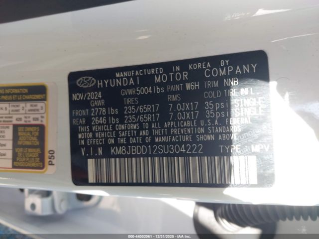 2025 HYUNDAI TUCSON HYBRID KM8JBDD12SU304222 Photo 8