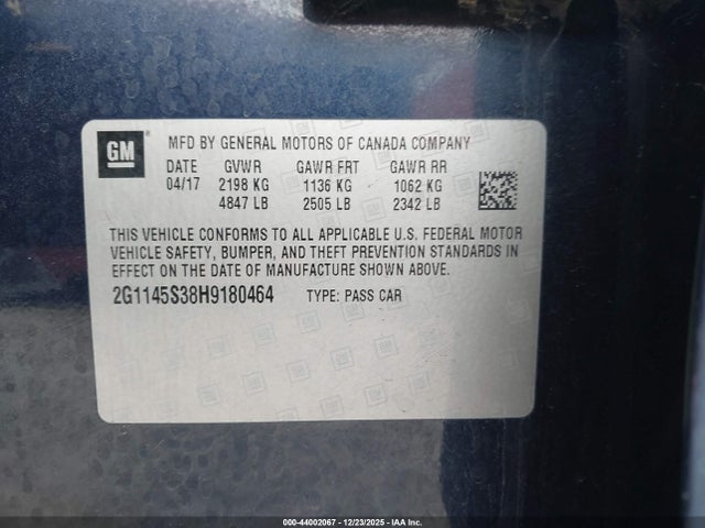 2G1145S38H9180464 Chevrolet IMPALA 2LZ