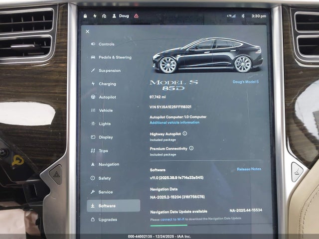 2015 TESLA MODEL S 5YJSA1E25FF118321 Photo 6