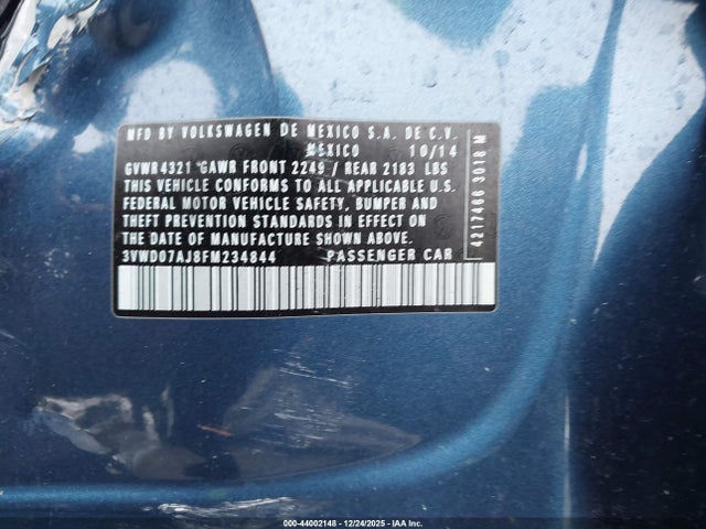 3VWD07AJ8FM234844 Volkswagen Jetta 1.8t Se