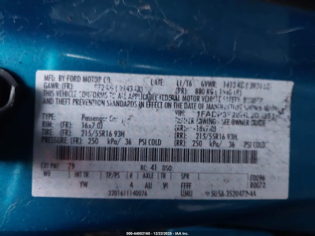 1FADP3F28HL206951 Ford FOCUS SE