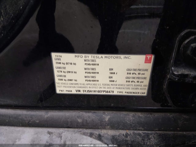 2014 TESLA MODEL S 5YJSA1H16EFP56479 Photo 8