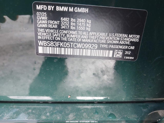 2026 BMW M5 WBS83FK05TCW09929 Photo 8