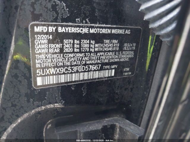 2015 BMW X3 5UXWX9C53F0D57667 Photo 8