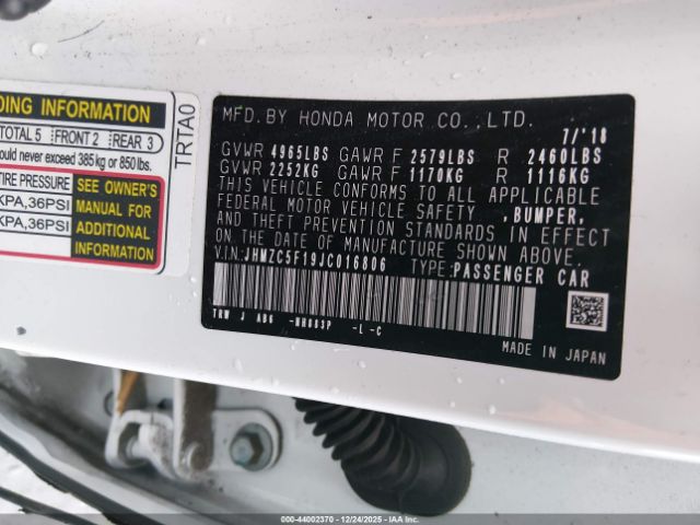 2018 HONDA CLARITY PLUG-IN HYBRID JHMZC5F19JC016806 Photo 8