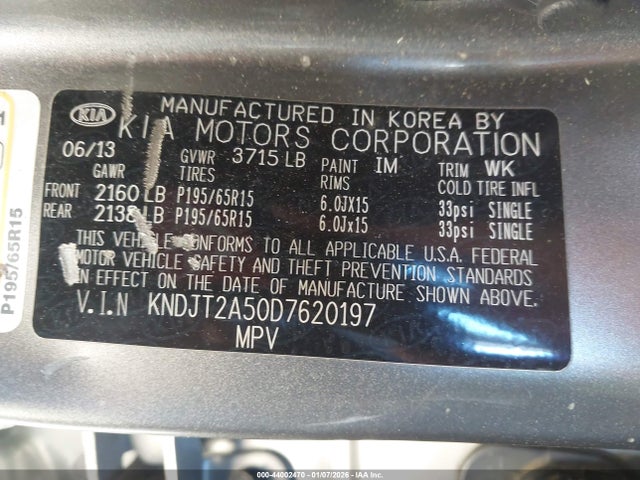 2013 KIA SOUL KNDJT2A50D7620197 Photo 8