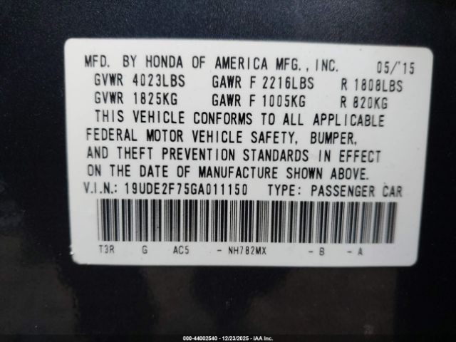 2016 ACURA ILX 19UDE2F75GA011150 Photo 8