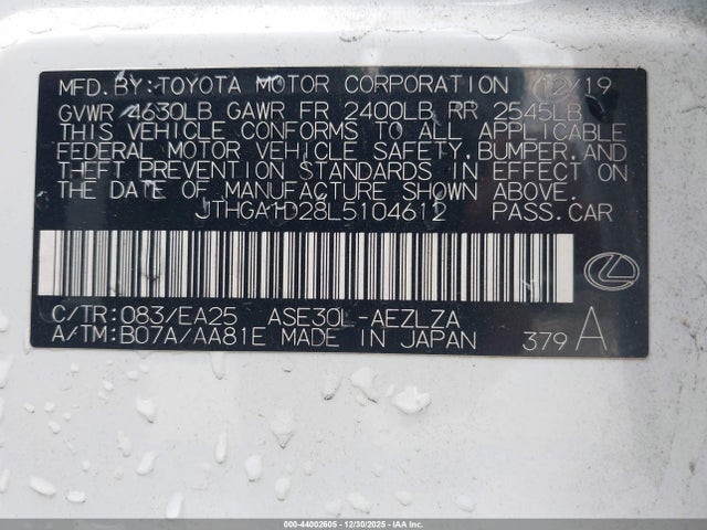 JTHGA1D28L5104612 Lexus IS 300