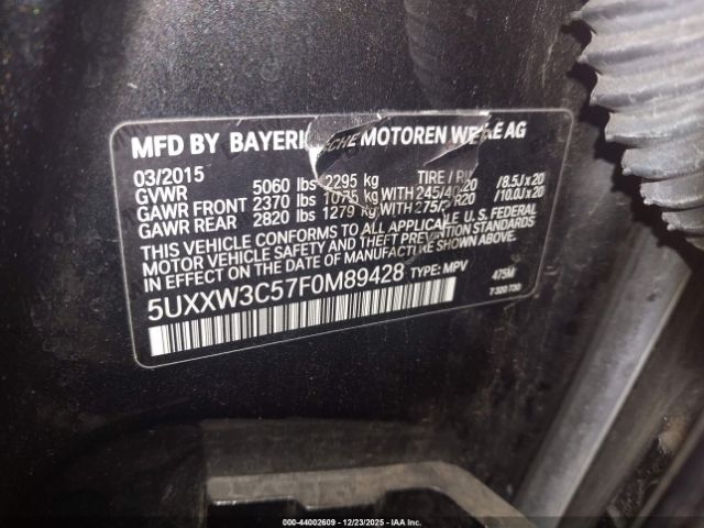 2015 BMW X4 5UXXW3C57F0M89428 Photo 8