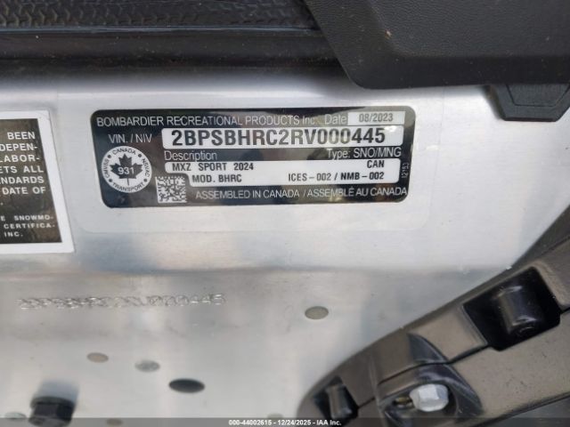 2024 SKI-DOO MX Z 600 2BPSBHRC2RV000445 Photo 8