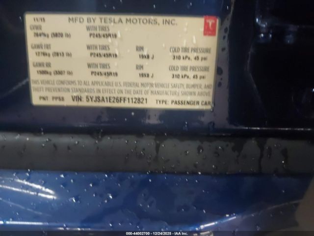 2015 TESLA MODEL S 5YJSA1E26FF112821 Photo 8