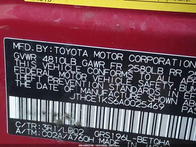 2010 LEXUS GS 350 JTHCE1KS6A0025469 Photo 8