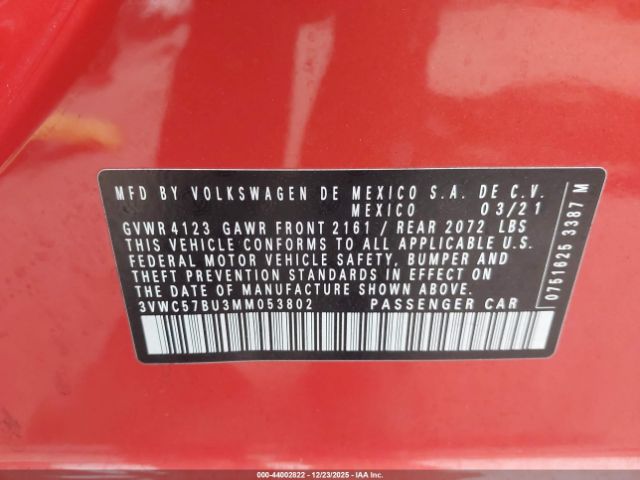 2021 VOLKSWAGEN JETTA 3VWC57BU3MM053802 Photo 8