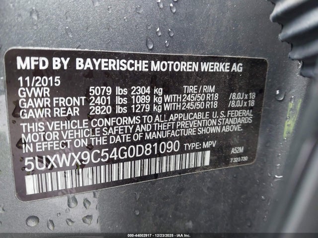 5UXWX9C54G0D81090 BMW X3 Xdrive28i