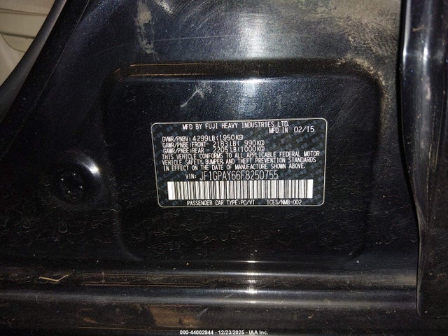 JF1GPAY66F8250755 Subaru Impreza 2.0i Sport Premium