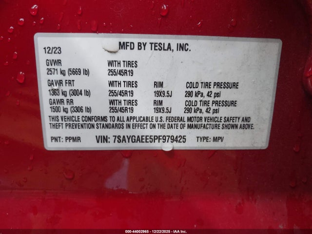 2023 TESLA MODEL Y 7SAYGAEE5PF979425 Photo 8