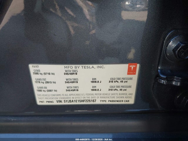 2017 TESLA MODEL S 5YJSA1E15HF225167 Photo 8