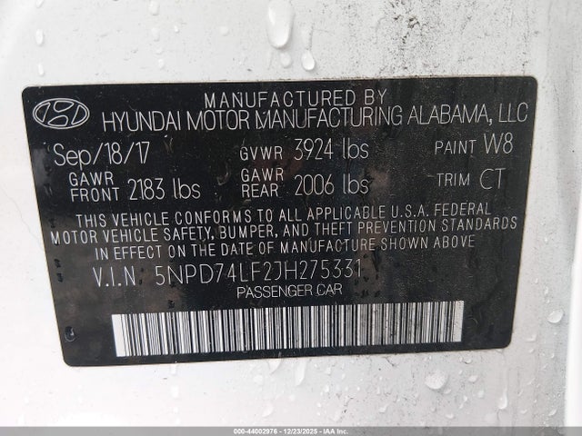 Hyundai ELANTRA SE 2018 5NPD74LF2JH275331 Image 9
