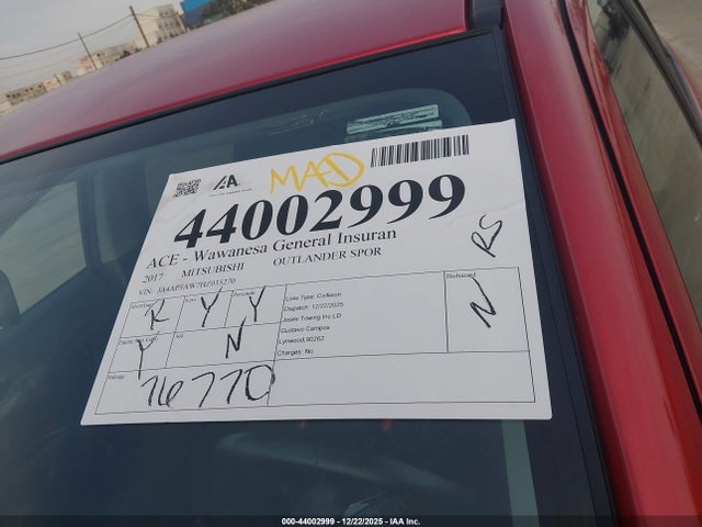 JA4AP3AW7HZ035270 Mitsubishi Outlander Sport 2.4 Se