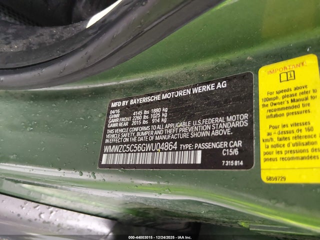 2016 MINI COUNTRYMAN WMWZC5C56GWU04864 Photo 8