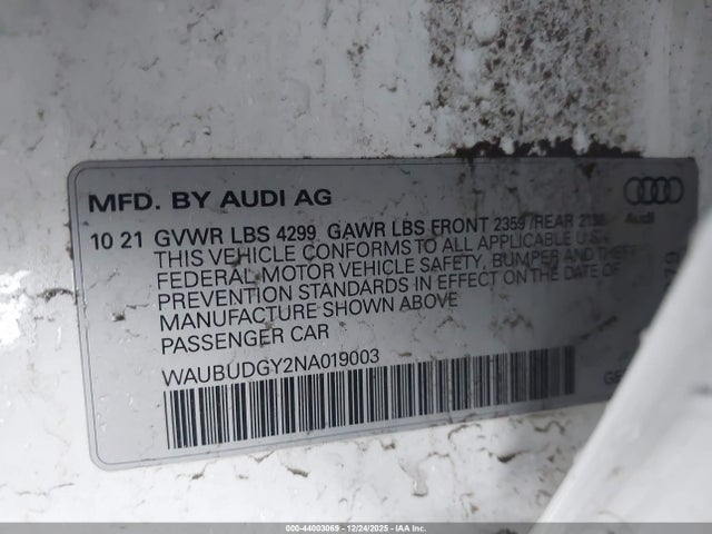 2022 AUDI A3 WAUBUDGY2NA019003 Photo 8