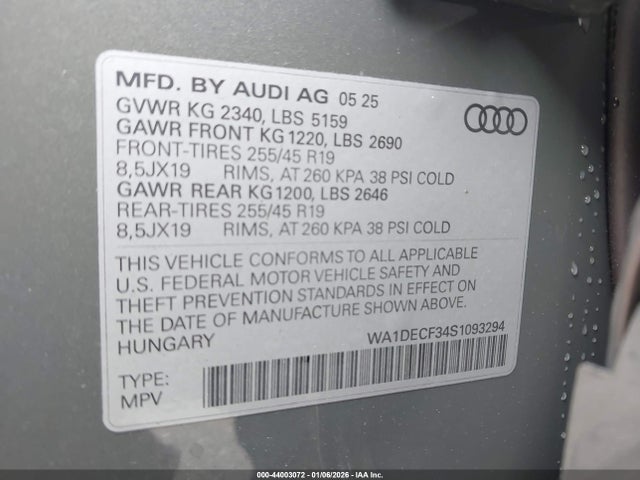 2025 AUDI Q3 WA1DECF34S1093294 Photo 8