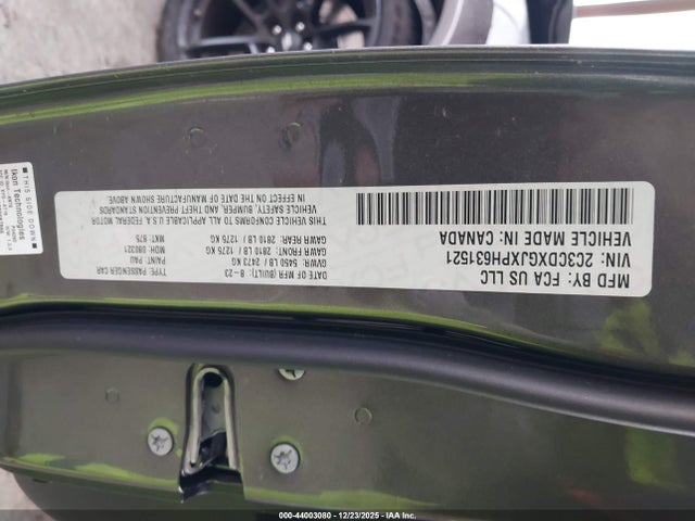 2C3CDXGJXPH631521 Dodge Charger Scat Pack Widebody