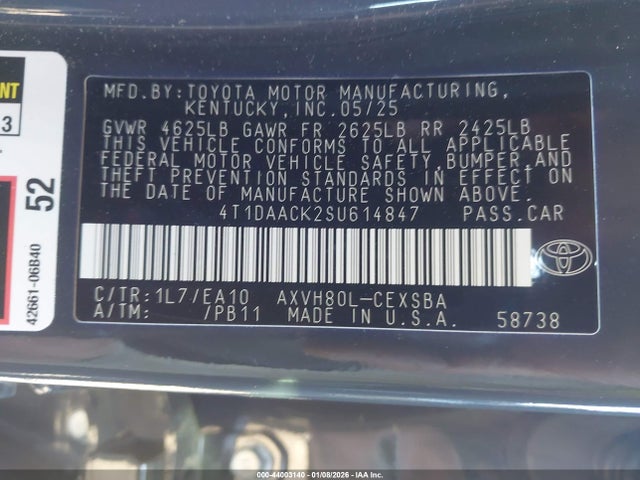 Toyota CAMRY SE 2025 4T1DAACK2SU614847 Image 9