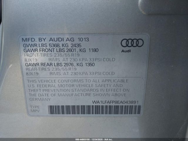 2014 AUDI Q5 WA1LFAFP8EA043891 Photo 8