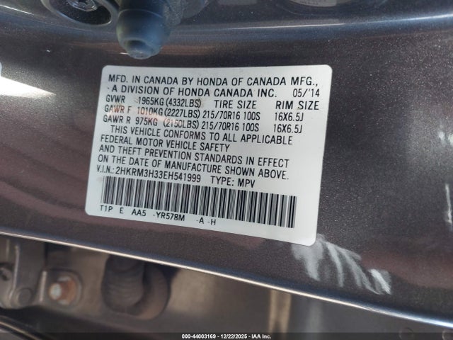 2HKRM3H33EH541999 Honda CR-V LX
