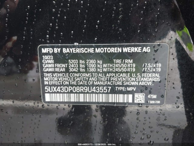 5UX43DP08R9U43557 BMW X3 Sdrive30i