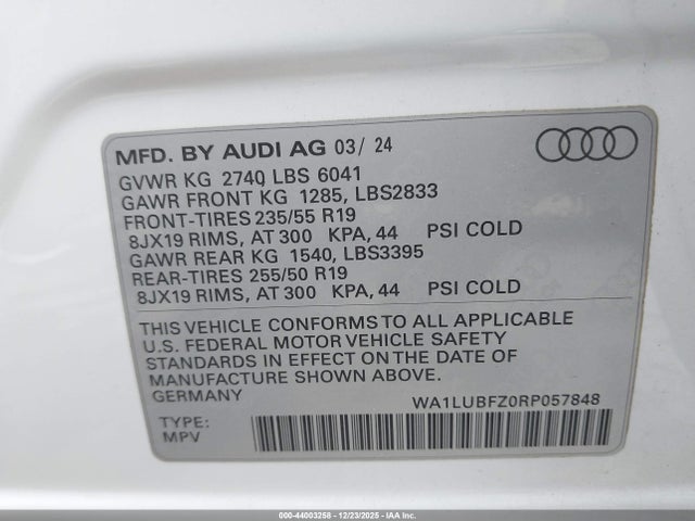 2024 AUDI Q4 E-TRON WA1LUBFZ0RP057848 Photo 8