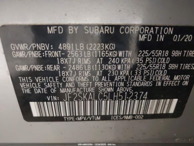 2020 SUBARU FORESTER JF2SKALC5LH512374 Photo 8