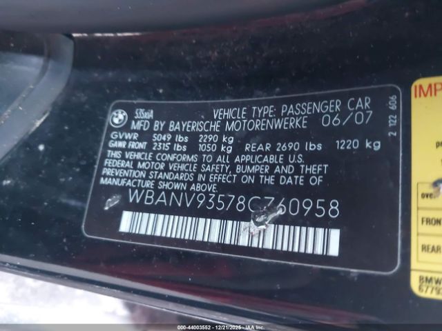 2008 BMW 535XI WBANV93578CZ60958 Photo 8