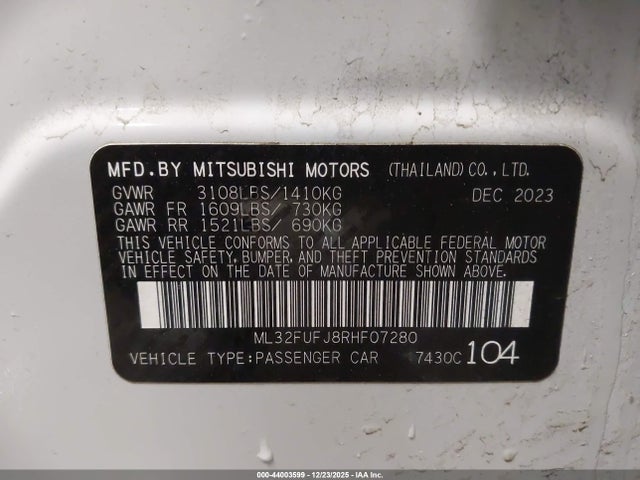 2024 MITSUBISHI MIRAGE G4 ML32FUFJ8RHF07280 Photo 8