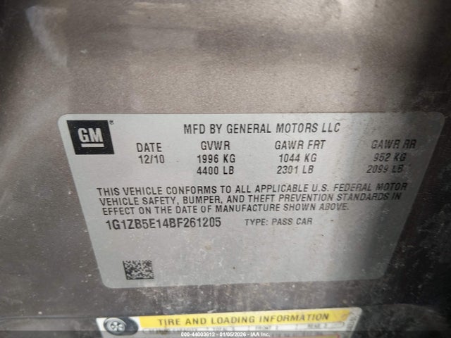 2011 CHEVROLET MALIBU 1G1ZB5E14BF261205 Photo 8