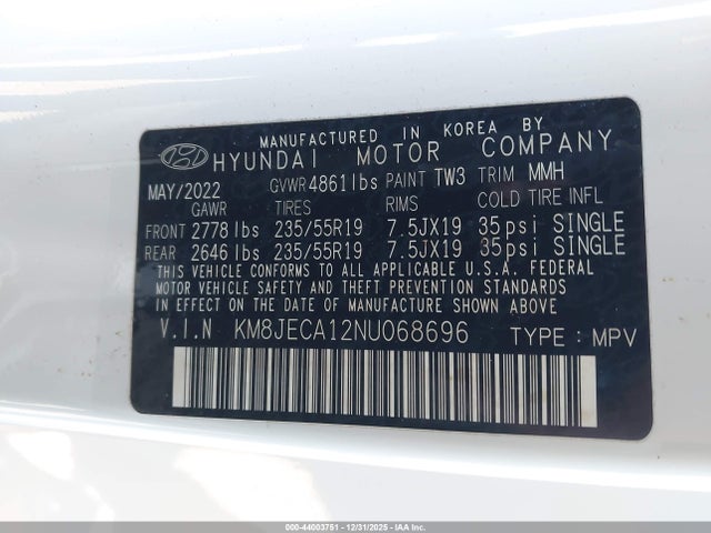 2022 HYUNDAI TUCSON HYBRID KM8JECA12NU068696 Photo 8