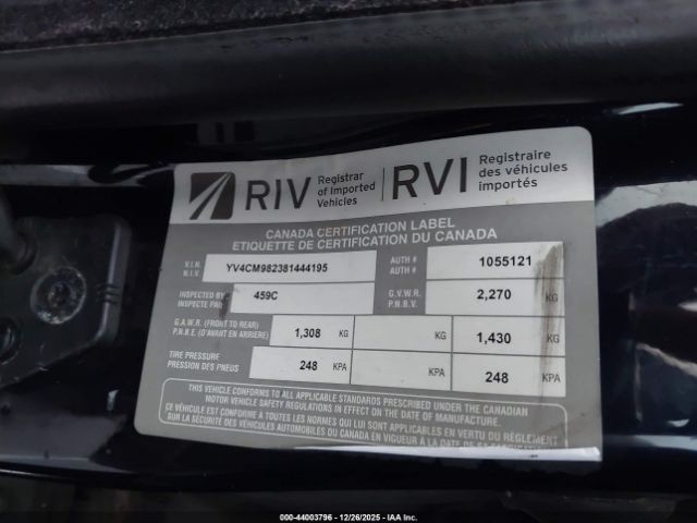2008 VOLVO XC90 YV4CM982381444195 Photo 8