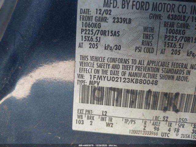 2003 FORD ESCAPE 1FMYU02123KB80048 Photo 8