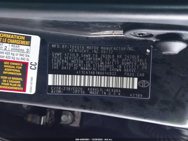 2022 TOYOTA AVALON 4T1EA1AB1NU014932 Photo 8