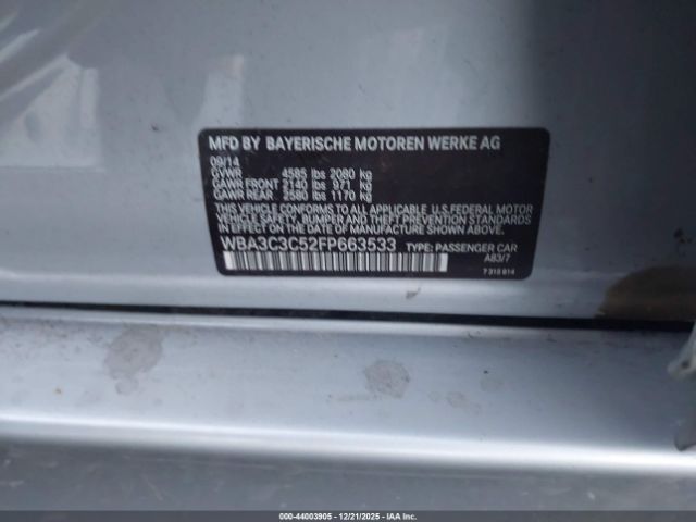 2015 BMW 320I WBA3C3C52FP663533 Photo 8