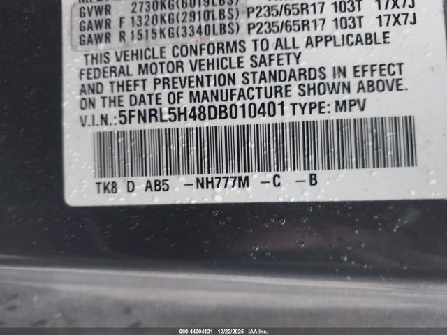 2013 HONDA ODYSSEY 5FNRL5H48DB010401 Photo 8