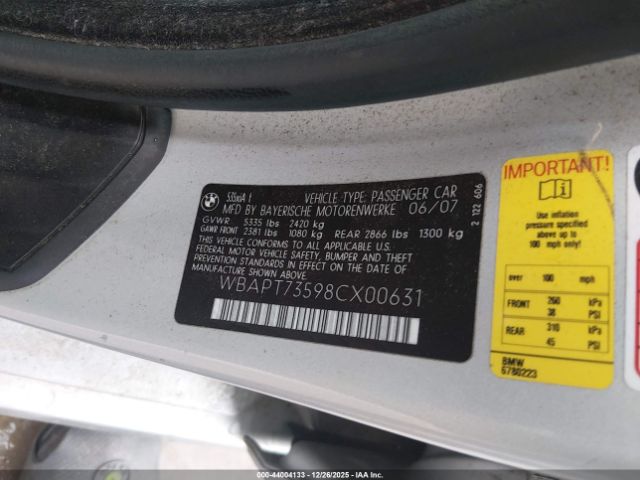 2008 BMW 535XI WBAPT73598CX00631 Photo 8