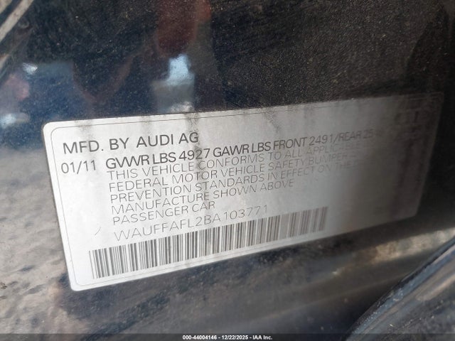 2011 AUDI A4 WAUFFAFL2BA103771 Photo 8