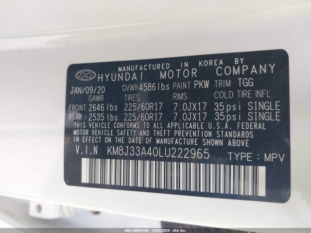 Hyundai Tucson Value 2020 KM8J33A40LU222965 Image 9