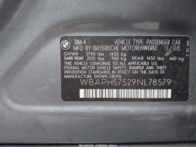 2009 BMW 328I WBAPH57529NL78579 Photo 8